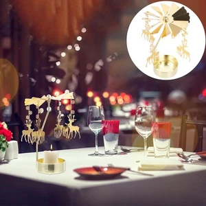 Rotating Candle Holder Christmas Table Centerpieces Rotary Spinners - Picture 1 of 12