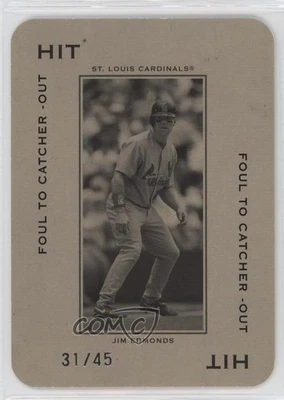 2005 Donruss Throwback Threads Hit Foul to Catcher -Out /45 Jim Edmonds #PG-19 - Image 1 of 2
