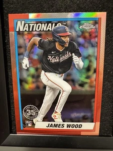 2025 Topps Chrome James Wood 35th Anniversary Rookie Refractor Nationals RC - Picture 1 of 2