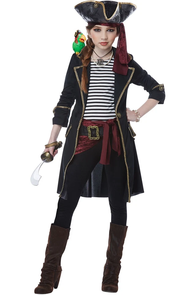 High Seas Captain Child Costume Pirate Cosplay Halloween Adventure Caribbean S