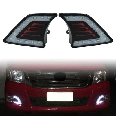 2x LED Tagfahrlicht Tagfahrleuchten Blinker DRL Für Toyota Hilux Vigo 2011-2014 - Bild 1 von 4