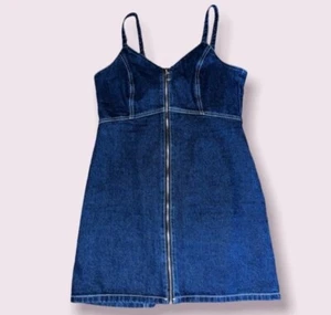 Topshop Front Zip denim dress 10 - Picture 1 of 6