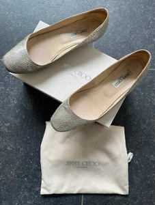 Jimmy Choo 24/7 Finlay Glitter Fabric -Champagne Gr. 40,5 Schuhe - Bild 1 von 7