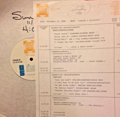 RADIO SHOW:COPIES/ORIGINALS 11/17/86 RICHARD BERRY, LINDA RONSTADT, CRICKETS,CCR Foto 1 de 2