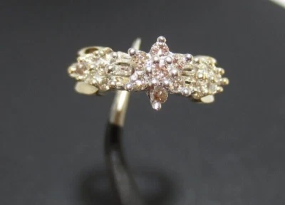 10K 2TONE LADIES DIAMOND CLUSTER RING .50 tcw SZ 5.25  4.09 grams (A18780-2) - Image 1 of 4