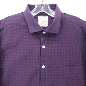 Billy Reid Button Down Shirt Checks Purple Gray Fit 1 MADE IN ITALY Size XXL - Picture 1 of 7