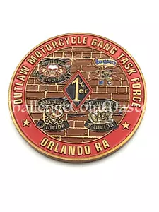 F50 FBI Tampa Field Office Orlando RA Motorcycle Gangs OMG Police Challenge Coin - Picture 1 of 2