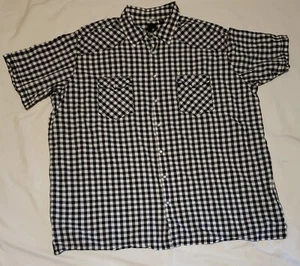 J. Ferrar Men's Black Plaid Short Sleeve Pearl Snap Western Shirt 3XT 19-19.5 - Picture 1 of 7