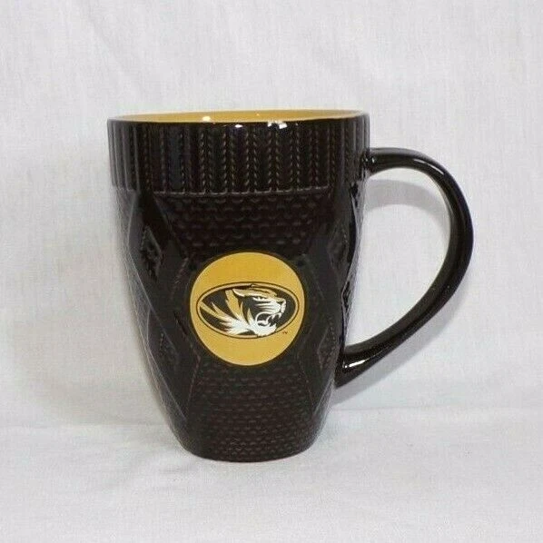 Memory Company Mizzou Tigers MO College Café Taza de Té Taza Negro Dorado Suéter Foto 1 de 4