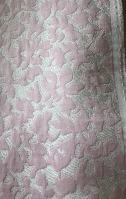 Vintage Fabric Pink White Jacquard Mini Floral By The Half Yard A5 - Image 1 of 4