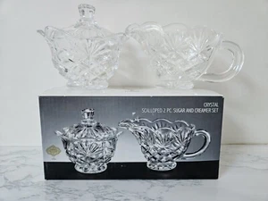 SHANNON CRYSTAL BY GODINGER 2-TEILIGES KRISTALL ZUCKERKÄNNCHEN & SAHNEKÄNNCHEN SET NEU #53H - Bild 1 von 9