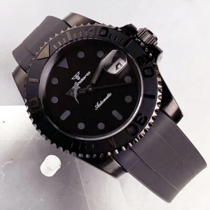 Tandorio 40mm PVD Black Water Ghost 20ATM Sapphier NH35A Automatic Men Watches - Picture 1 of 9