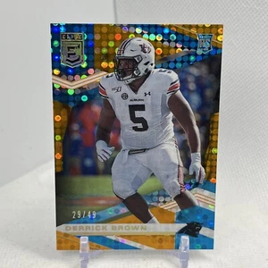 2020 Panini Donruss Elite Derrick Brown RC Rookie Orange /49 SSP #125 Panthers - Picture 1 of 6
