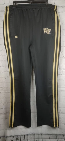Vintage Wake Forest University Sweatpants Sz L Colosseum Black Gold Striped Cover