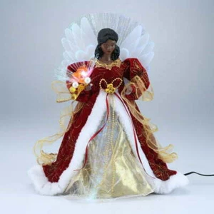 Holiday Time LED Fiber Optic Angel Christmas Tree Topper, Red 12" - Picture 1 of 6