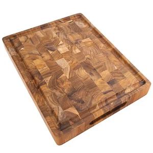 Nordic Teak Kariertes Teakholz Schneidebrett - 15" - Bild 1 von 4