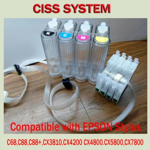 CISS Continuous Ink Supply System Compatible Epson C68,C88,C88+,CX3800,CX3810 - Picture 1 of 1