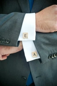 Scrabble Manschettenknöpfe **WÄHLEN SIE IHRE BUCHSTABEN**  - Bild 1 von 2