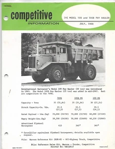 Folleto de equipo - camión de volteo Caterpillar 769B vs IH 140 68 (E8052) - Imagen 1 de 1