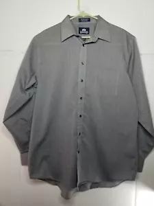 Men’s 17 36-3 Stafford Wrinkle Free Oxford Short Sleeve Plaid Stripe Work Career - Picture 1 of 5