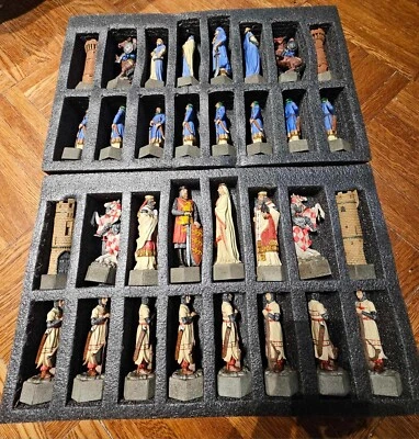 Crusade Set Ceramic/ Resin Chess Set Arabians vs Christians Large-barely used-G5 - Image 1 of 4