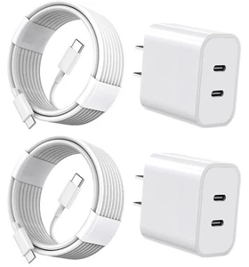 iPhone 16 15 Charger, 2Pack 25W Dual USB C Wall Charger Block Fast Charging - Picture 1 of 6