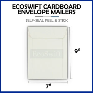 1 7 x 9 EcoSwift Blanco CD/DVD Foto Envío Plano Cartón Sobre Correos - Imagen 1 de 8