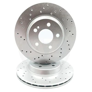 Para Mercedes C220d AMG Sport Perforados Discos de Freno Trasero Par 300mm - Imagen 1 de 4