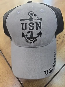 USN US NAVY Cap Hat Two Tone Strapback By Medals Of America OSFM NWOT - Picture 1 of 6