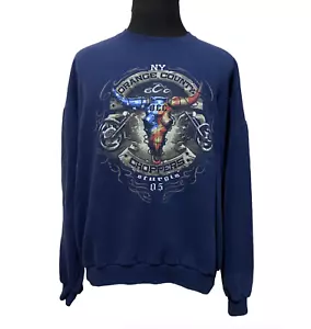 Vintage Orange County Choppers Men Sweatshirt Blue Sweater Logo Y2K Size XL Read - Picture 1 of 12