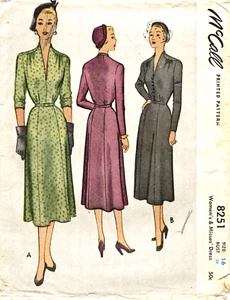 1950 McCall's Misses' Dress Sewing Pattern 8251 Size 16 UNCUT - Picture 1 of 2