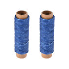 2pcs Leather Sewing Thread 33 Yards 150D/1mm Waxed Flat Cord (Blue)