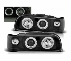 headlights for VOLVO 850 1992 1993 1994 1995 1996 angel eyes black LHD - Picture 1 of 1