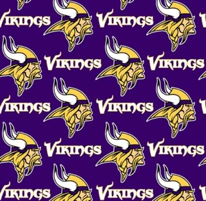 1/3 Yard NFL Minnesota Vikings Helmet Purple Cotton Fabric 6456-D 13"L x 60"W - Picture 1 of 2