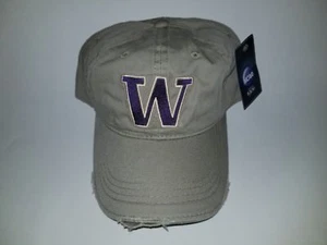 Washington Huskies Adjustable Back Embroidered Hat Pre-distressed Cap - Picture 1 of 2