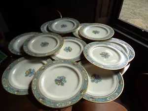 Set of 12 LENOX AUTUMN Fine China Dinner Plates Vintage Gold Backstamp 10.5” - Bild 1 von 9