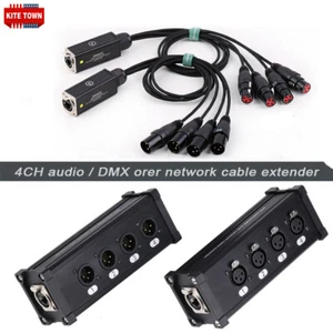 4 Channel 3-Pin XLR Male Female to Single Ethercon Audio Network Cable Extender - Picture 1 of 12