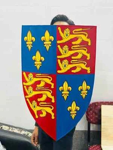 Medieval Warrior Heater Shield Steel Lion Rampant Heater Shield Handmade Gift - Picture 1 of 6