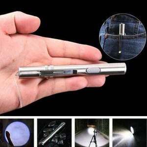 Travel Adventure Ultra Bright LED USB Rechargeable Pen Pocket Torch Light 10000