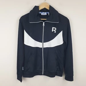 Reebok Tracksuit Jacket Womens Large 16-18 Black Track Top Full Zip Streetwear - Picture 1 of 13