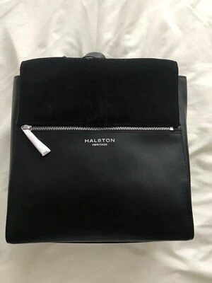 Bolso Mochila Halston Heritage Cuero Negro NUEVO Foto 1 de 4