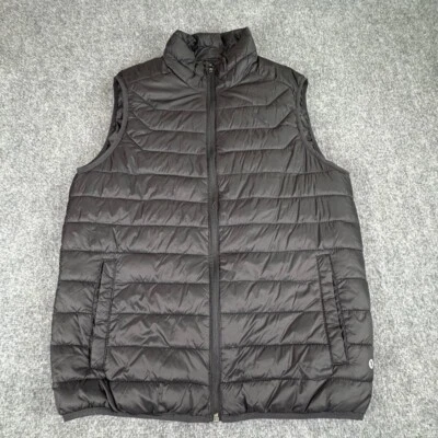 Colete acolchoado Xersion masculino pequeno preto leve zíper completo acampamento caminhadas ao ar livre - Imagem 1 de 4