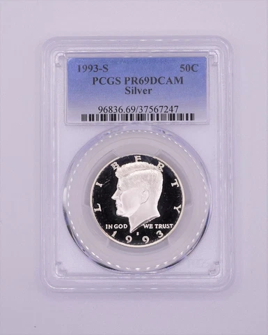 1993-S Silver Kennedy Half Dollar PCGS PR69DCAM Proof 69 FREE SHIPPING Cover