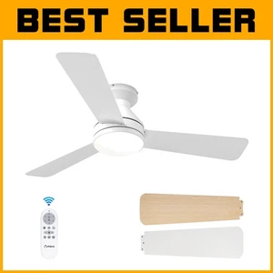 Energy Efficient 42-Inch Flush Mount Ceiling Fan with Remote Control & 6 Speeds - Picture 1 of 12