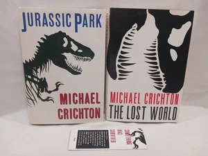 Jurassic Park (9th) Lost World (1st) Michael Crichton HARDCOVER w/ Rare Bookmark - Picture 1 of 24