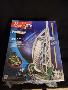 Puzzle 3D Burj Al Arab, Dubai Towers in scala 445 pezzi si illumina al buio nuovo con scatola - Foto 1 di 3