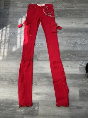 Джинсы Shyne Stacked Cross узкие узкие размер 32 красные - Изображение 1 из 4