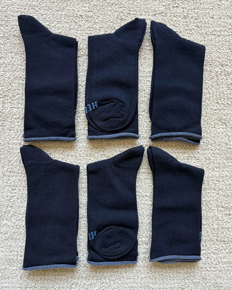 Meias jeans femininas Hue tamanho único 64% algodão azul marinho - 6 pares - Imagem 1 de 1