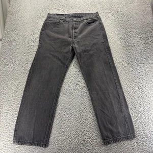 Vintage Levis 501 Jeans Mens 36x30 Black Dark Wash Cotton Straight Made USA - Picture 1 of 11