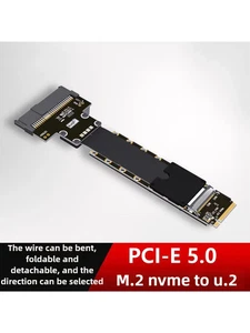 M.2 NVMe to U.2/U.3/E1.S/E3.S SSD adapter extension cable PCIe5.0x4 Gen5 - Picture 1 of 48